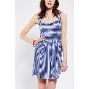 Pins and Needles | Blue Striped Knit Sweetheart Dress Size XS